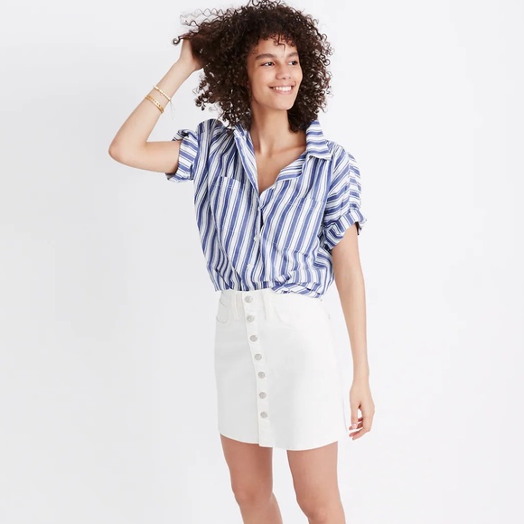 Madewell stretch denim mini skirt 26 - Picture 3 of 4